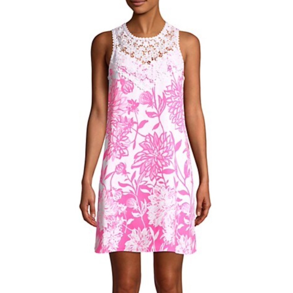 Lilly Pulitzer Nala Shift Dress - Pink & White - Size 8